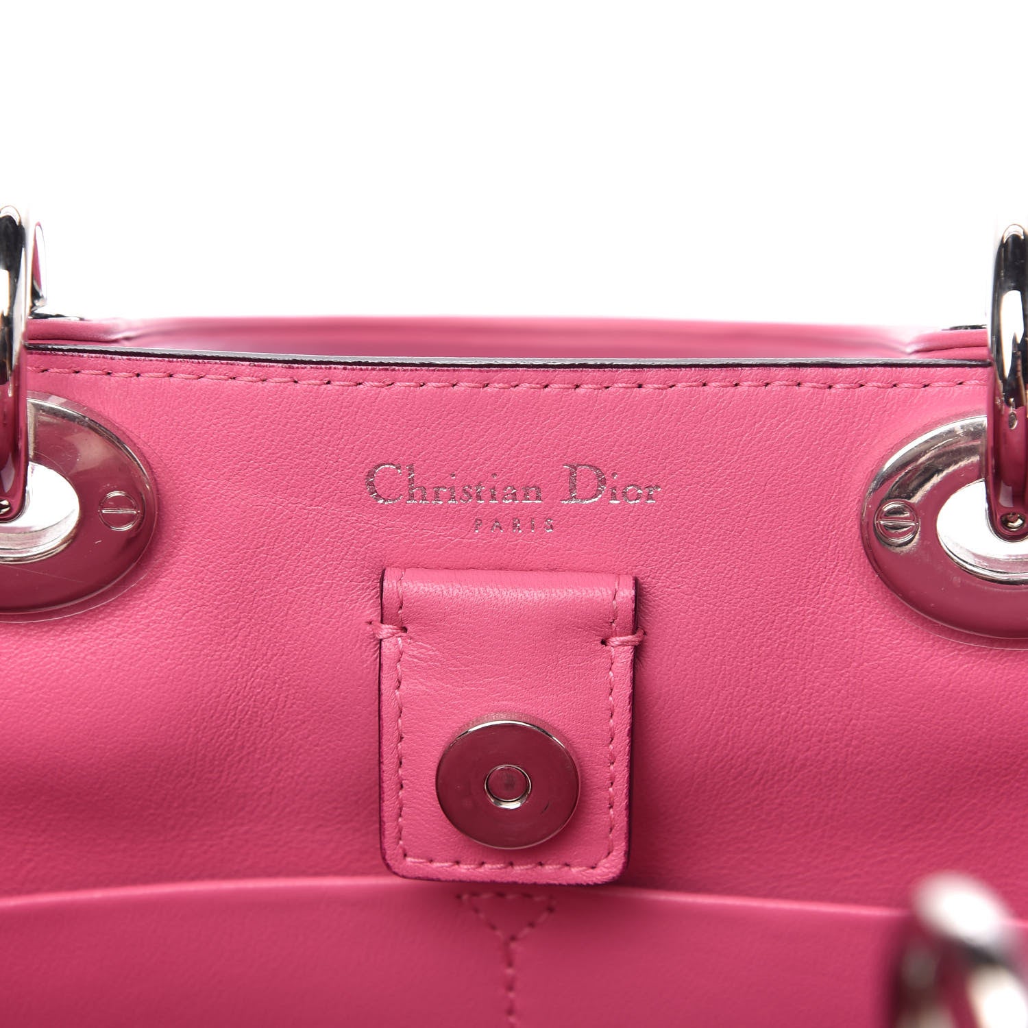 Christian Dior Smooth Calfskin Small Tri-Color Diorissimo Bag Navy Pink 8 of 9