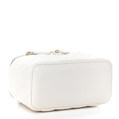Chanel Lambskin Quilted Pearl Crush Small Vanity Case With Chain White 4 of 9