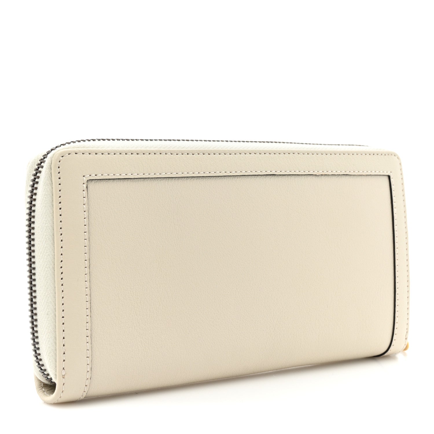 Gucci Wonka Grain Calfskin Diana Zip Around Continental Wallet Mystic White 3 of 14