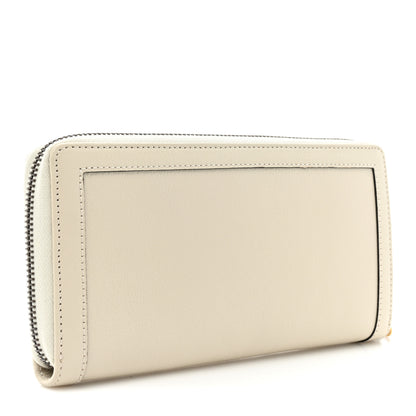 Gucci Wonka Grain Calfskin Diana Zip Around Continental Wallet Mystic White 3 of 14