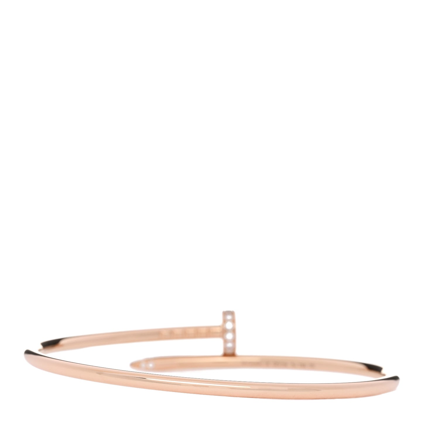 18K Pink Gold Diamond Small Juste Un Clou Bracelet 16
