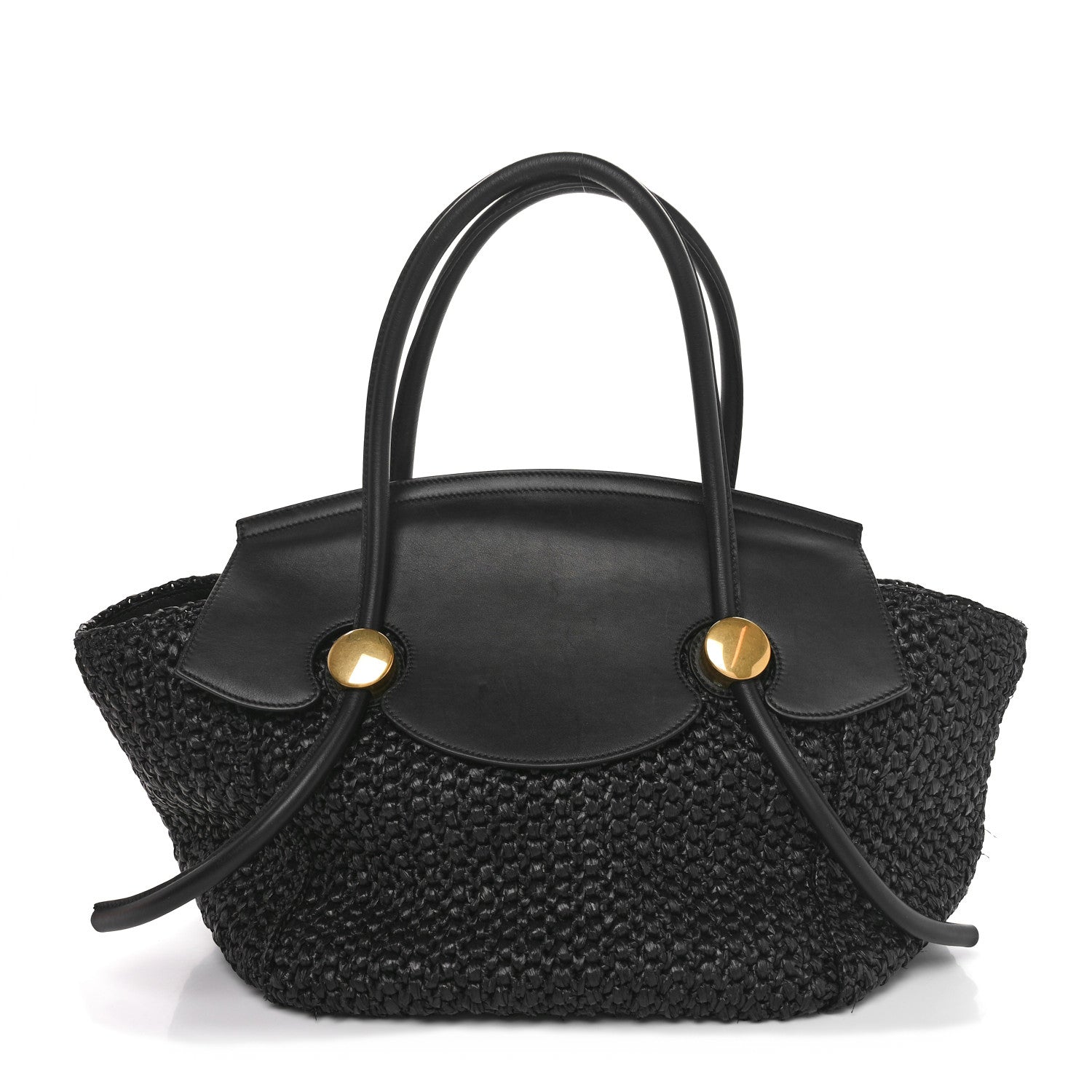 Proenza Schouler Raffia Calfskin Pipe Bag Black 1 of 12