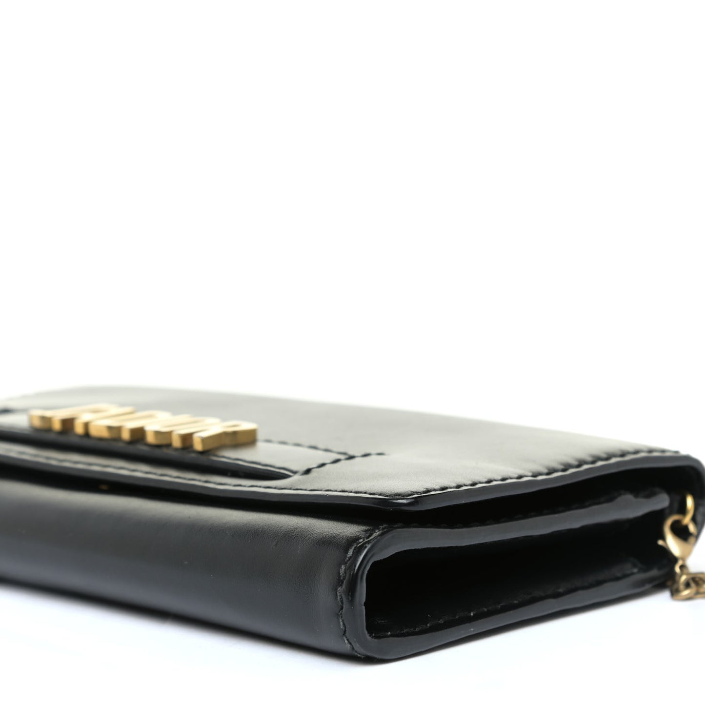 Smooth Calfskin J'adior Croisiere Chain Wallet Black