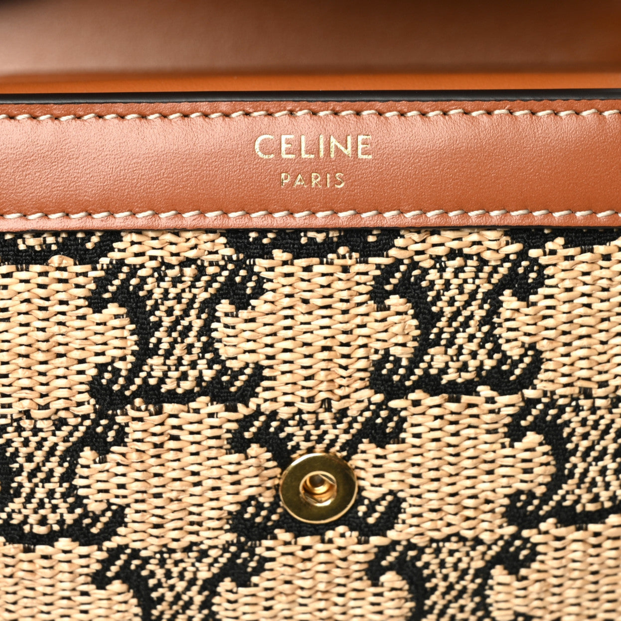 Calfskin Triomphe Canvas Small Triomphe Wallet Natural Tan