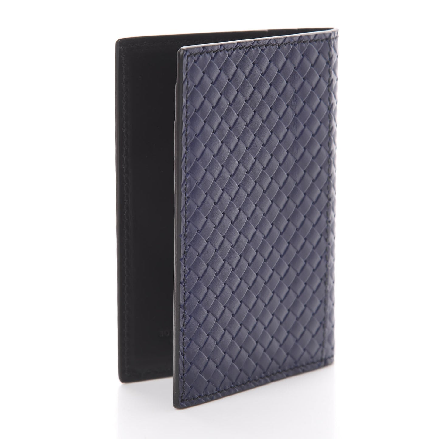 Nappa Intrecciato Bi-Fold Card Holder Atlantic