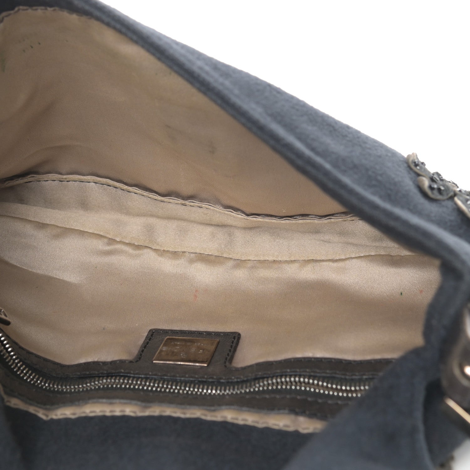 Fendi Wool Beaded Baguette Black 4 of 14