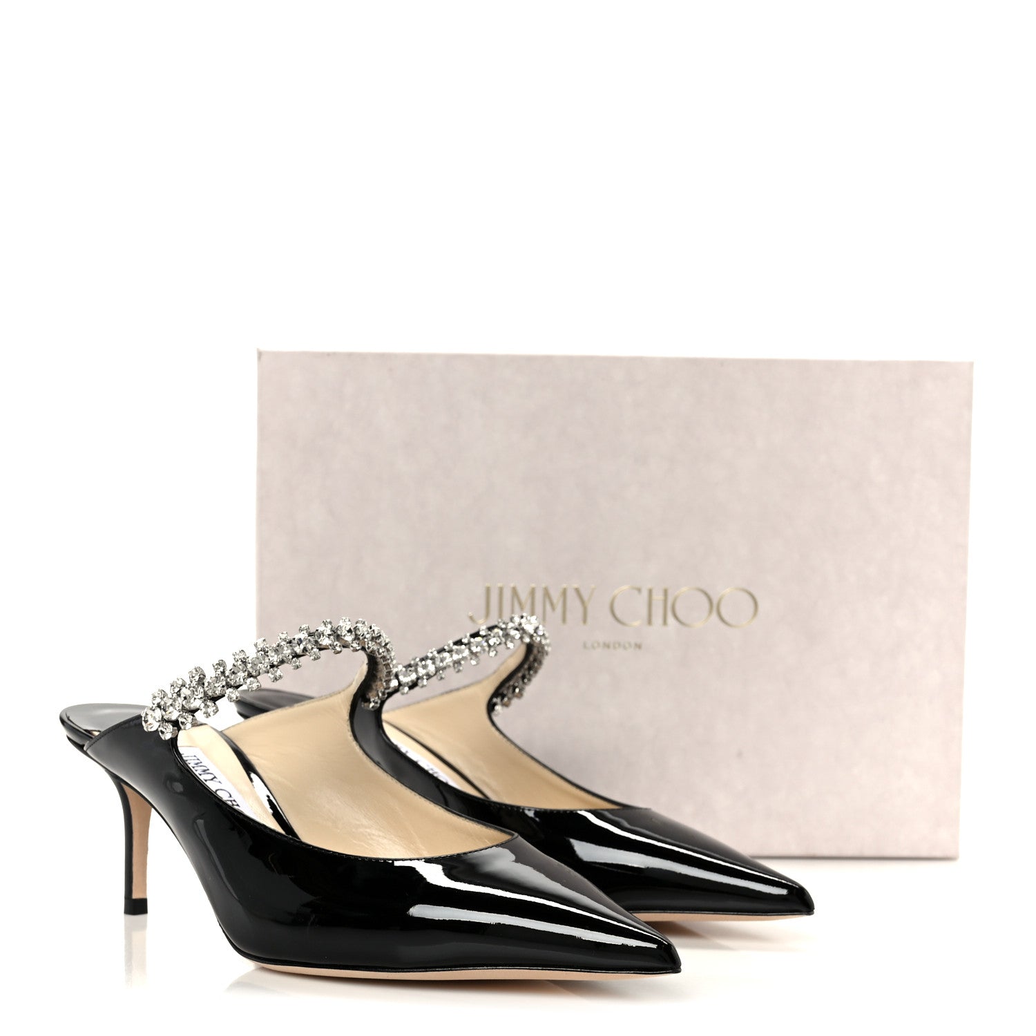 Jimmy Choo Patent Crystal Bing 65 Pumps 39.5 Black 9 of 9