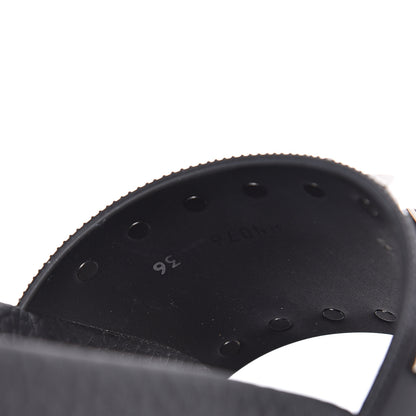 Valentino Garavani Rubber Rockstud Slide Sandals 36 Black 6 of 9