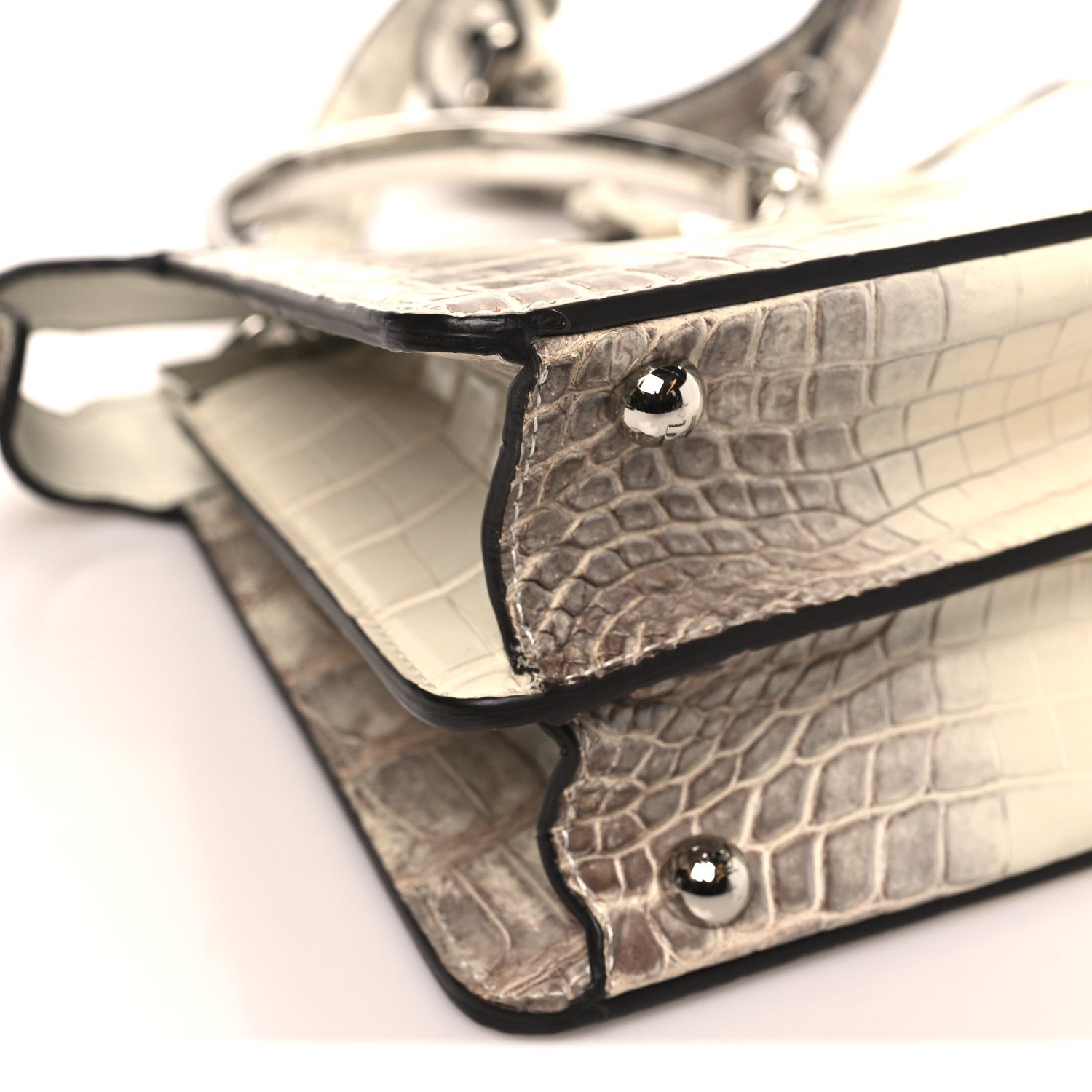 Fendi Shiny Crocodile Small Peekaboo I SEE U Satchel White 8 of 10