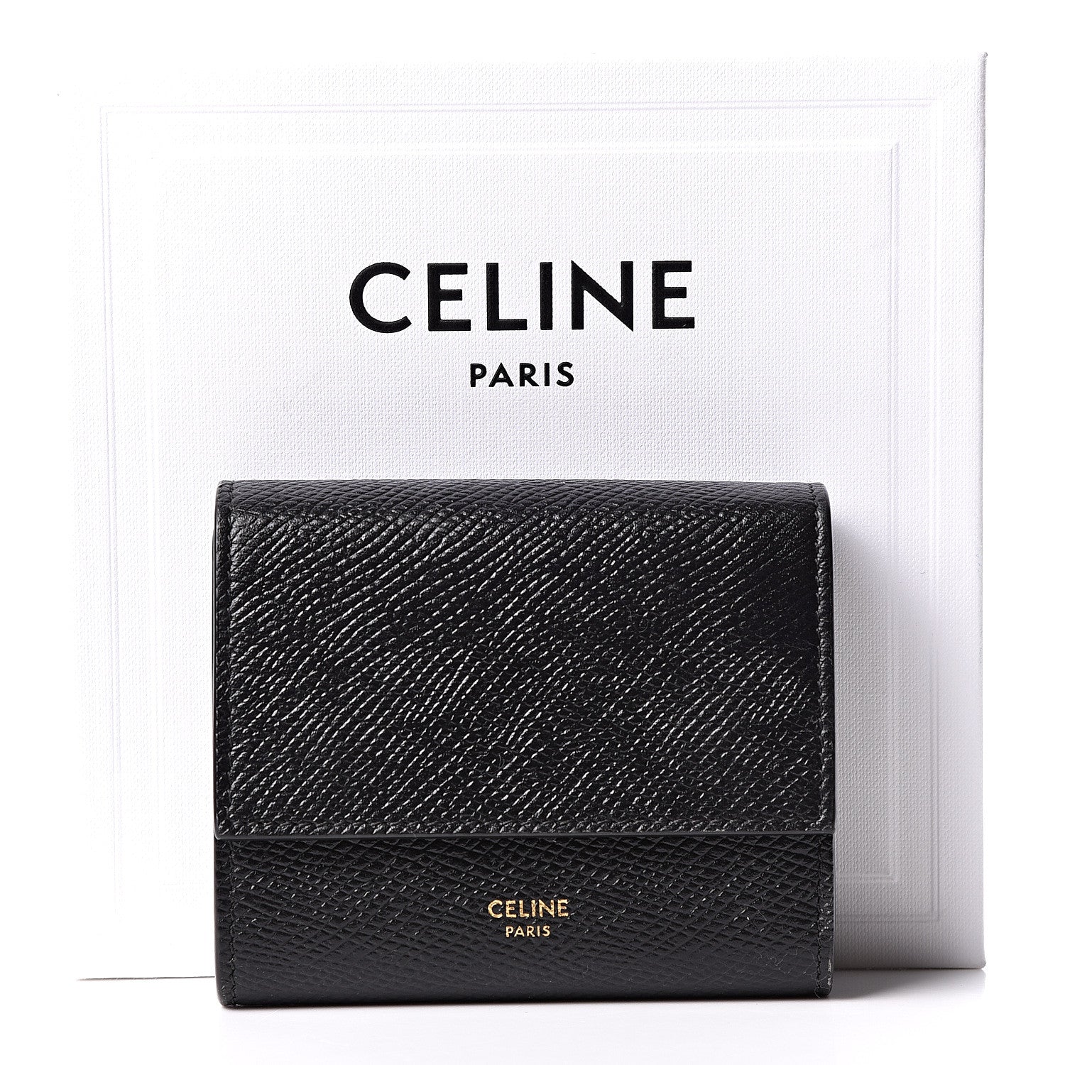 Celine Grained Calfskin Small Multifunction Folded Wallet Black 9 of 9