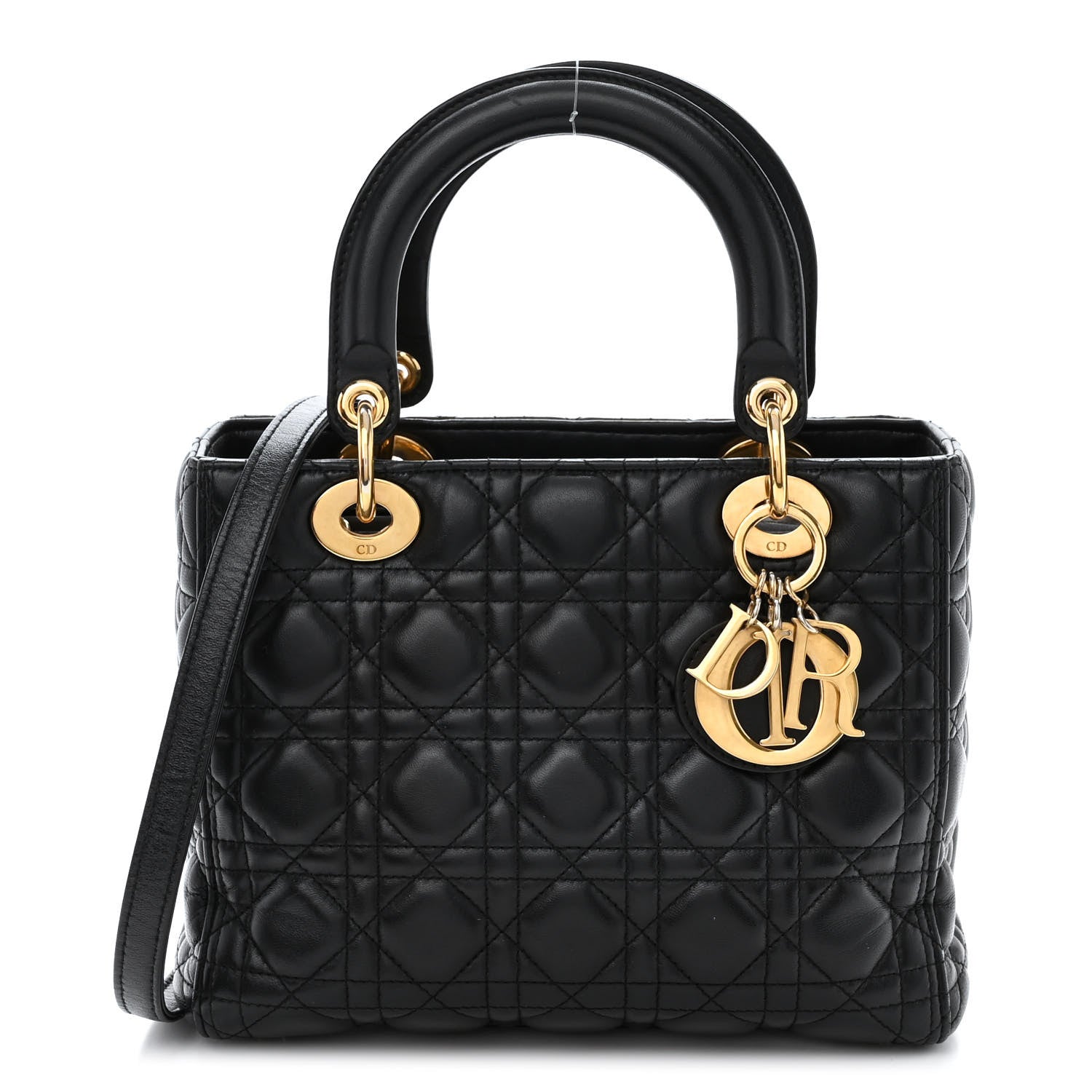 Christian Dior Lambskin Cannage Medium Lady Dior Black 1 of 11