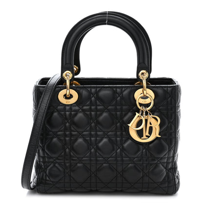 Christian Dior Lambskin Cannage Medium Lady Dior Black 1 of 11