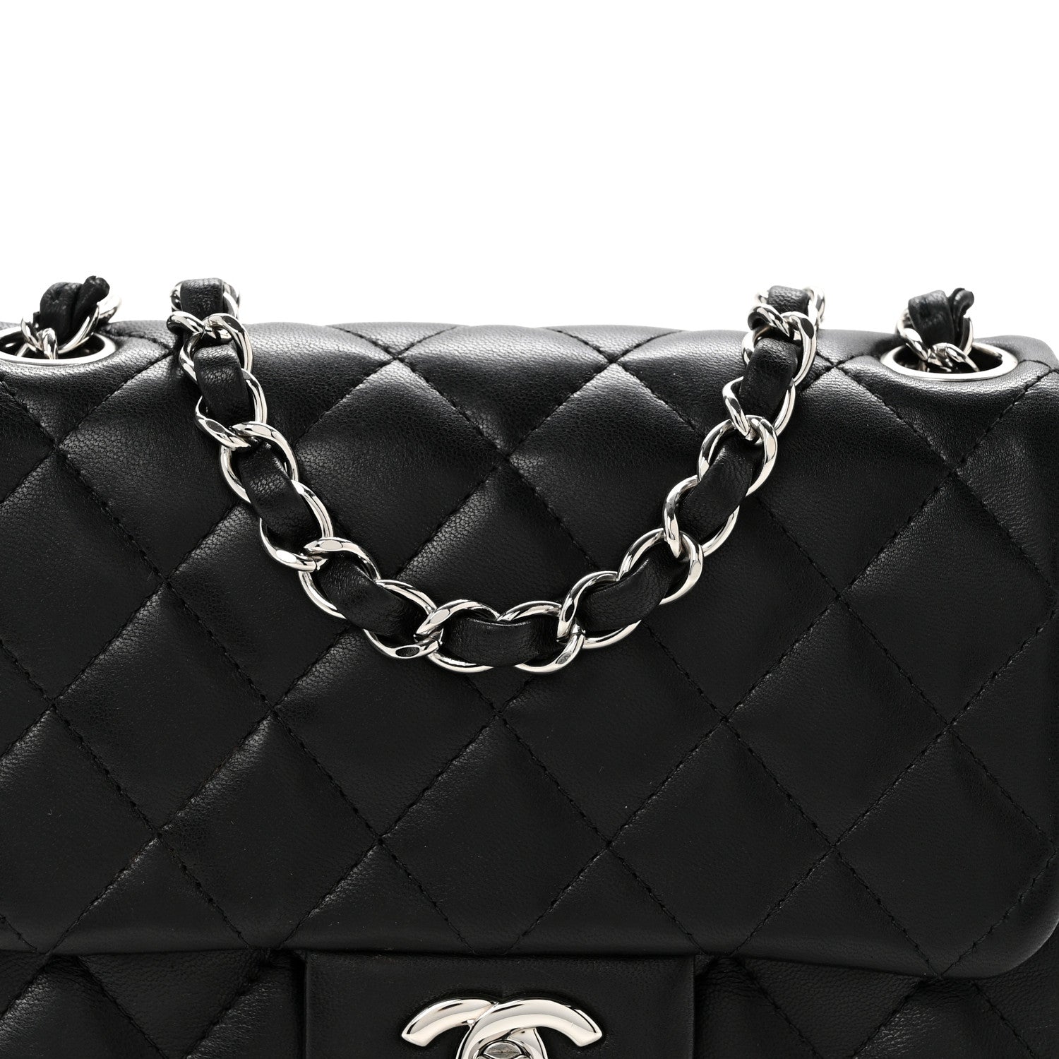 Chanel Lambskin Quilted Mini Square Flap Black 8 of 14