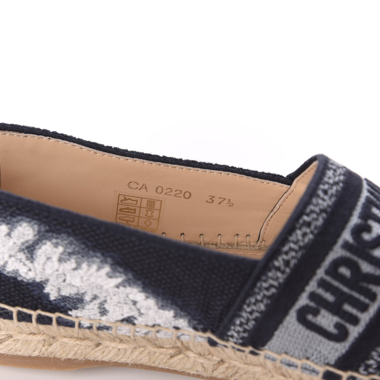 Christian Dior Canvas Tie and Dior Embroidered Granville 15mm Espadrilles 37.5 Denim 8 of 9