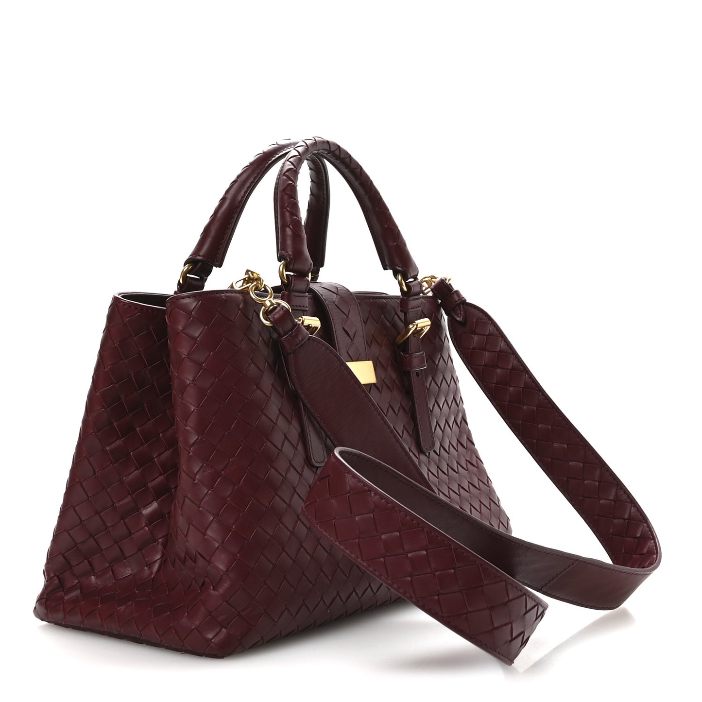 Light Calf Intrecciato Small Roma Dark Red
