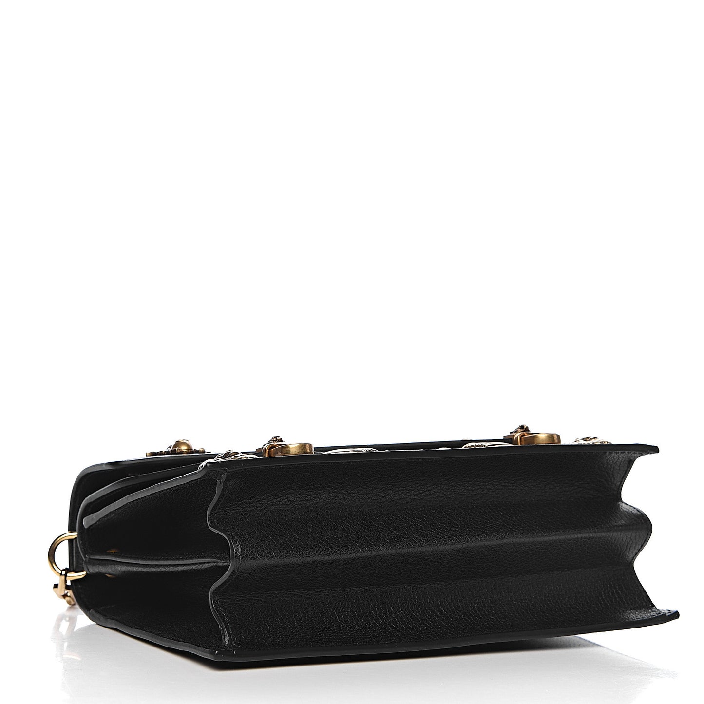 Calfskin Snakeskin Studded Small Ottilia Top Handle Bag Black