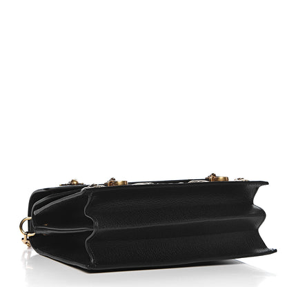 Gucci Calfskin Snakeskin Studded Small Ottilia Top Handle Bag Black 4 of 12