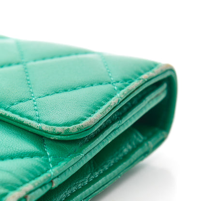 Chanel Lambskin Quilted Large Flap Wallet Green 13 of 18