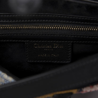 Christian Dior Canvas Embroidered Peace and Love Medium Saddle Bag Multicolor 8 of 9