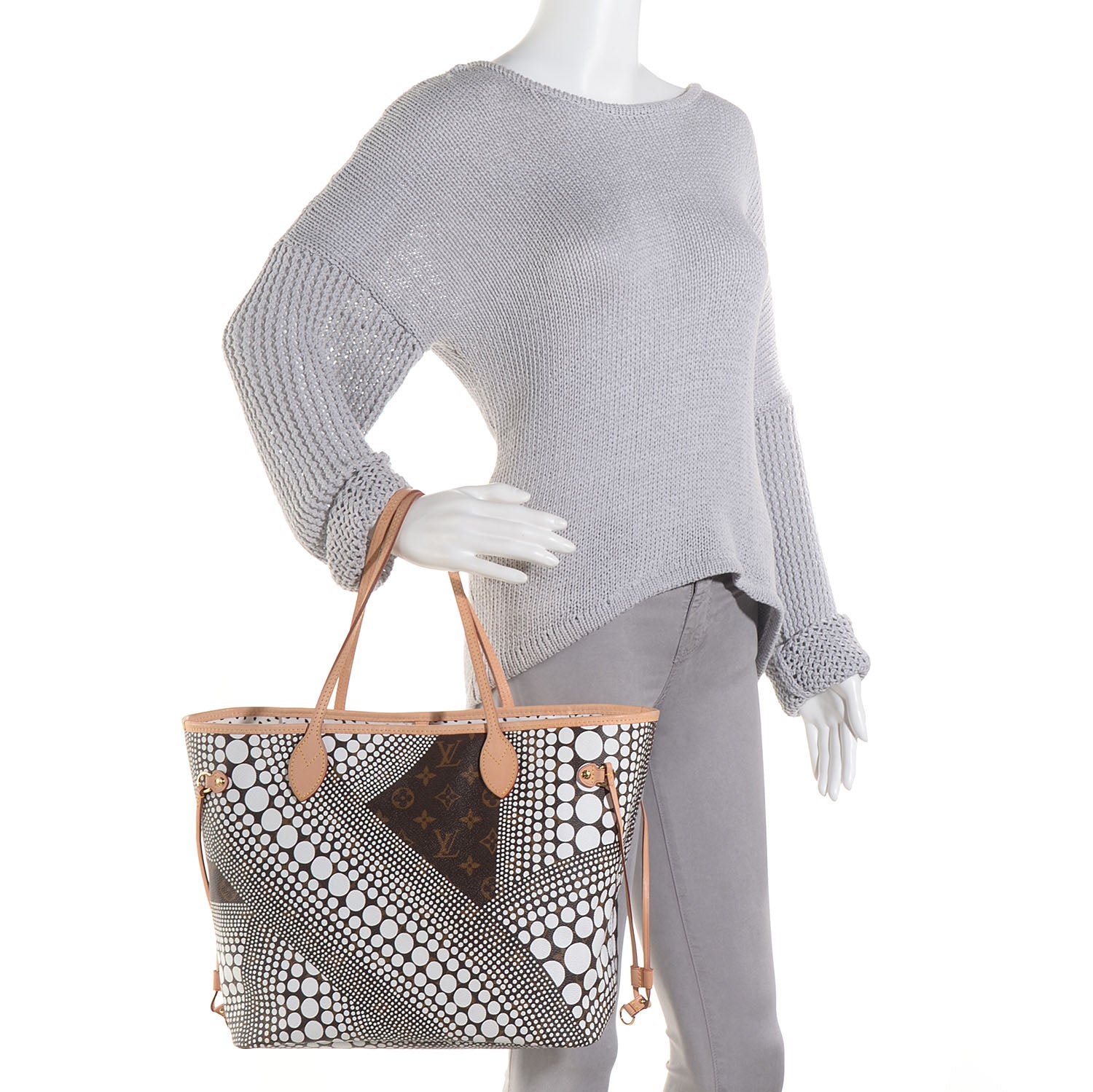 Louis Vuitton Monogram Kusama Waves Neverfull MM White 2 of 7