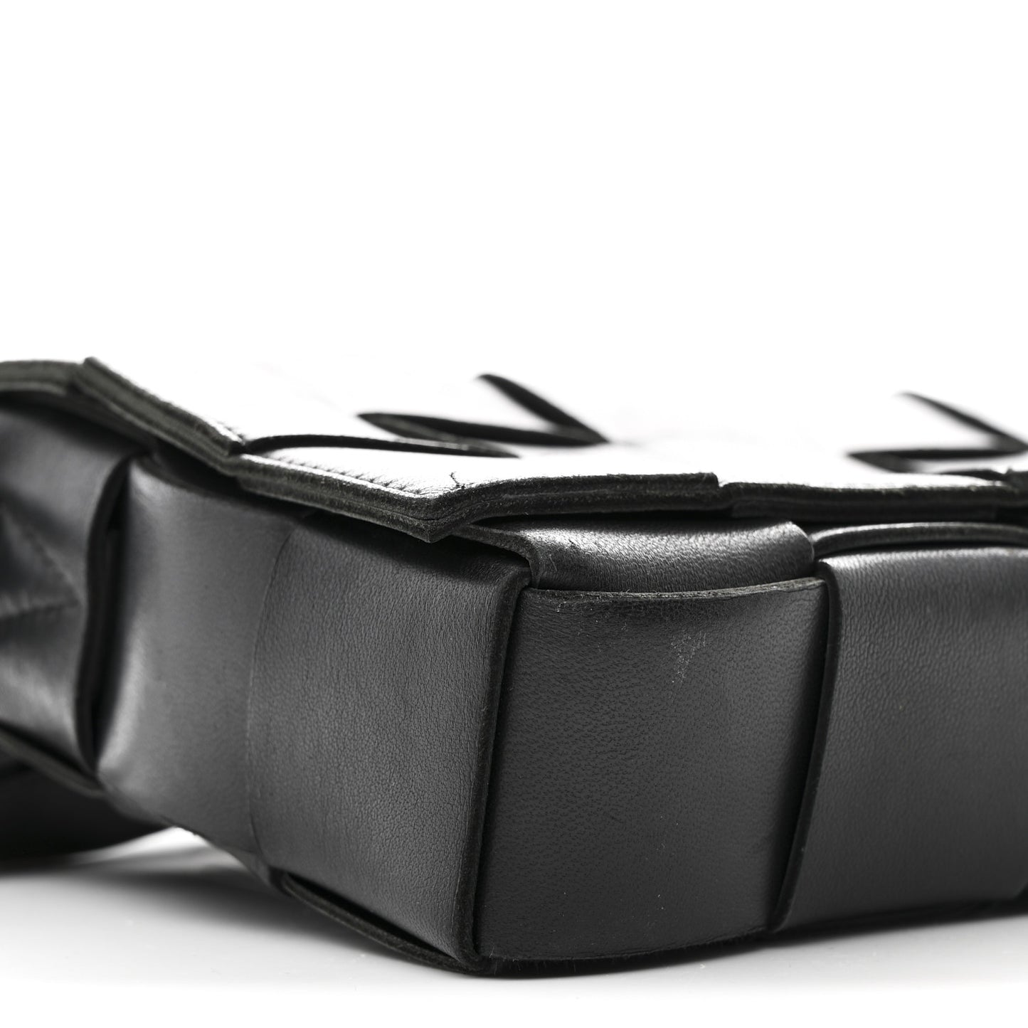 Lambskin Maxi Intrecciato Cassette Crossbody Bag Black
