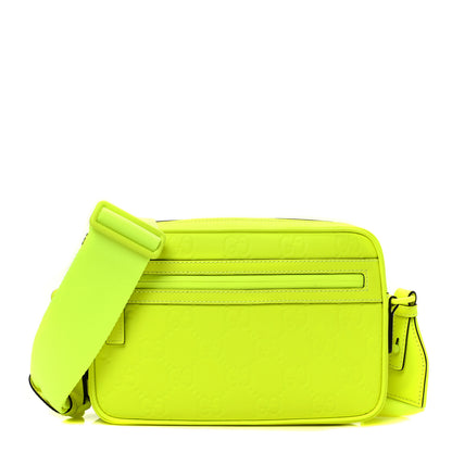 Gucci Rubber Effect Monogram GG Crossbody Bag Fluorescent Yellow 1 of 9