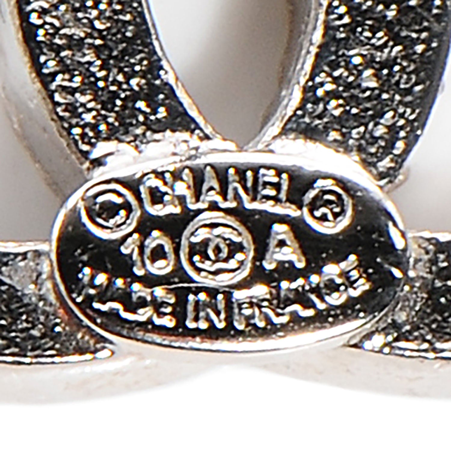 Chanel Crystal CC Earrings Silver 4 of 4