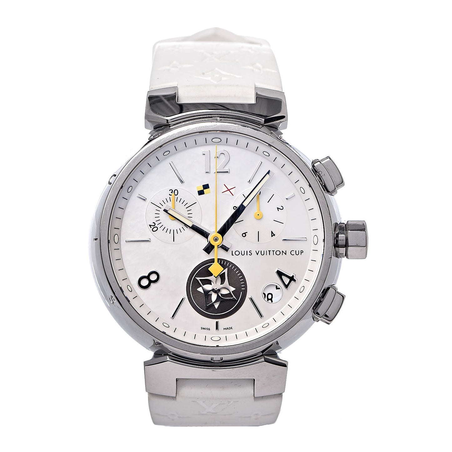 Stainless Steel Rubber Mother of Pearl 39mm Tambour Lovely Cup Quartz Watch