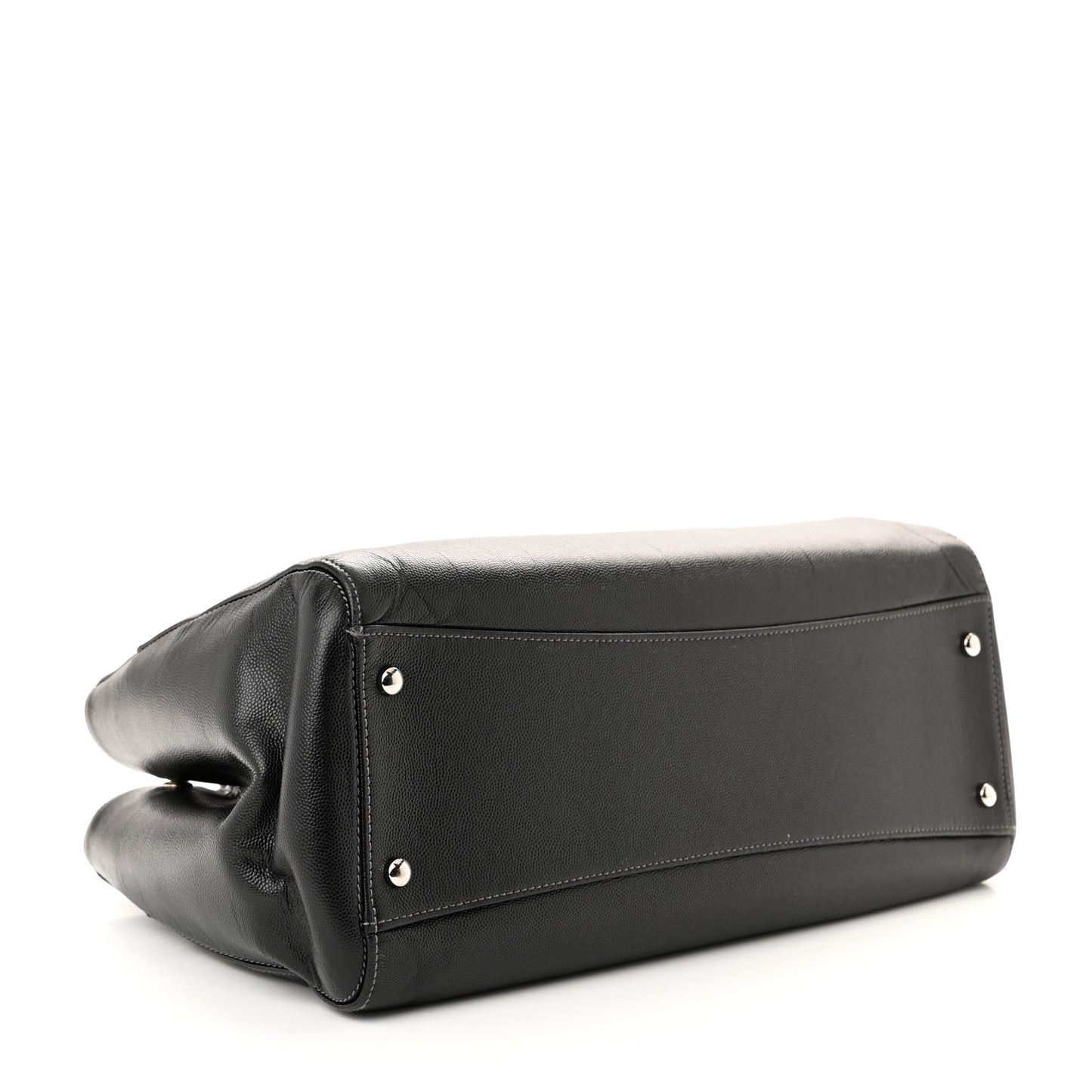Calfskin Cerf Executive Shopper Tote Black