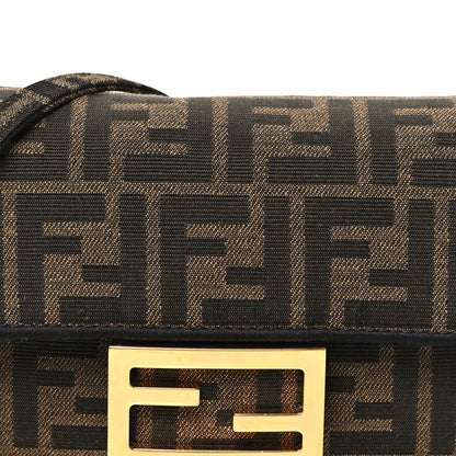 Fendi Fabric Jacquard FF 1974 Mini Baguette Tobacco Moro Black 8 of 11