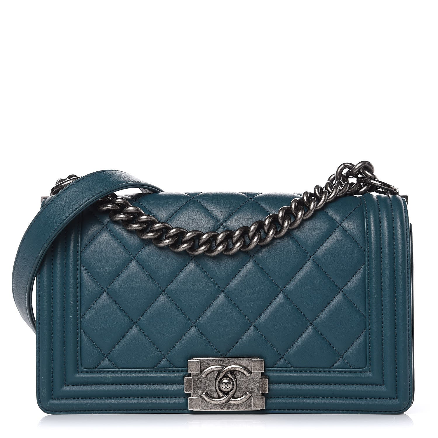 Chanel Lambskin Quilted Medium Boy Flap Dark Green 1 of 13