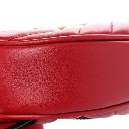 Gucci Calfskin Matelasse GG Marmont Belt Bag 85 34 Hibiscus Red 9 of 12