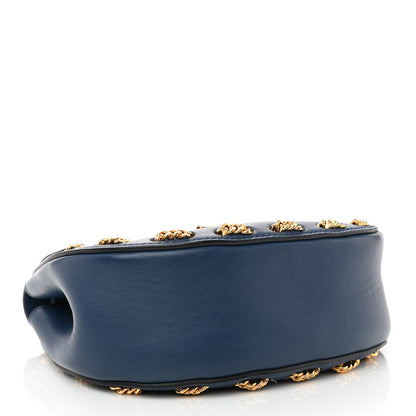 Chloe Lambskin Drew Threaded-Chain Shoulder Bag Blue 4 of 9