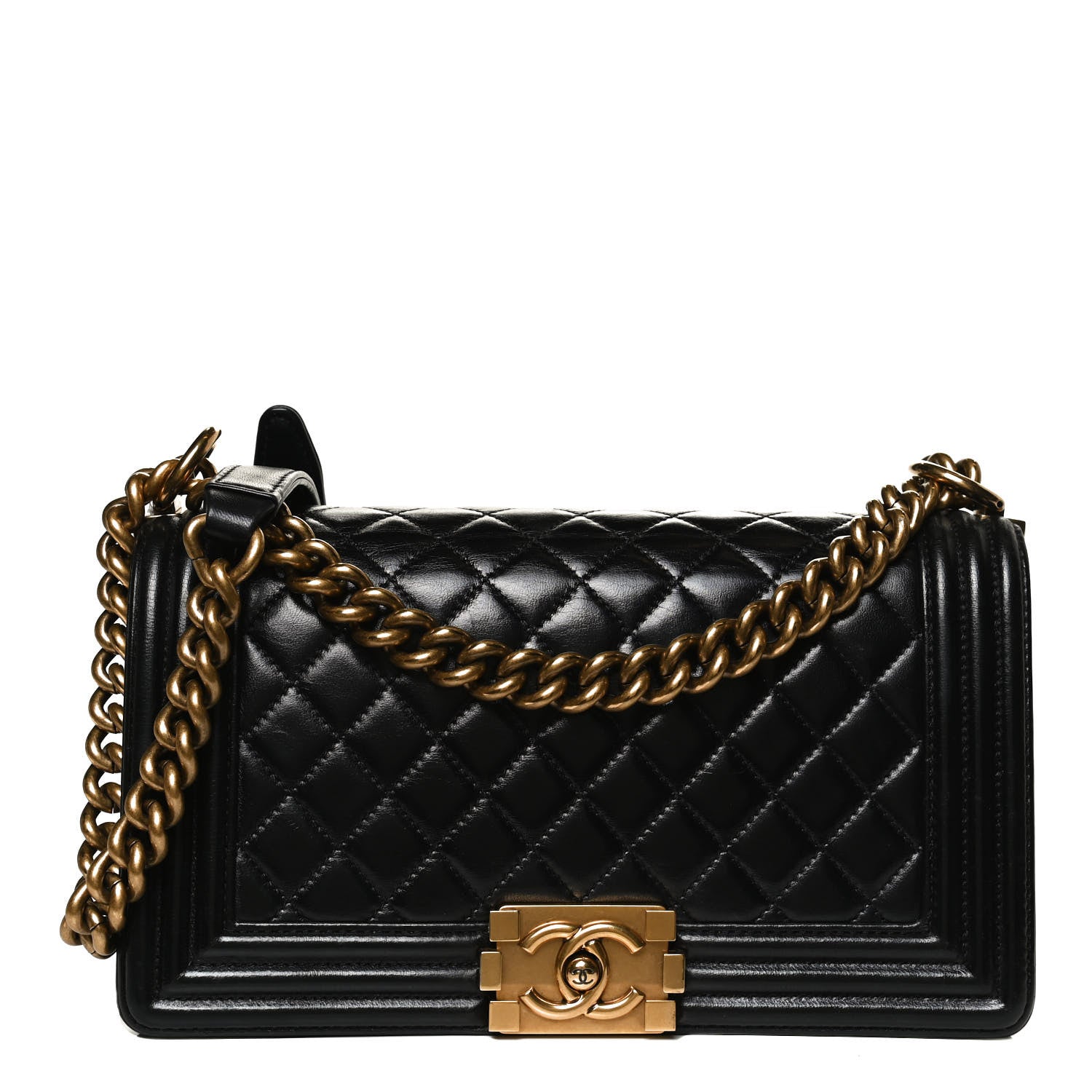 Chanel Calfskin Quilted Medium Boy Flap Black 1 of 10