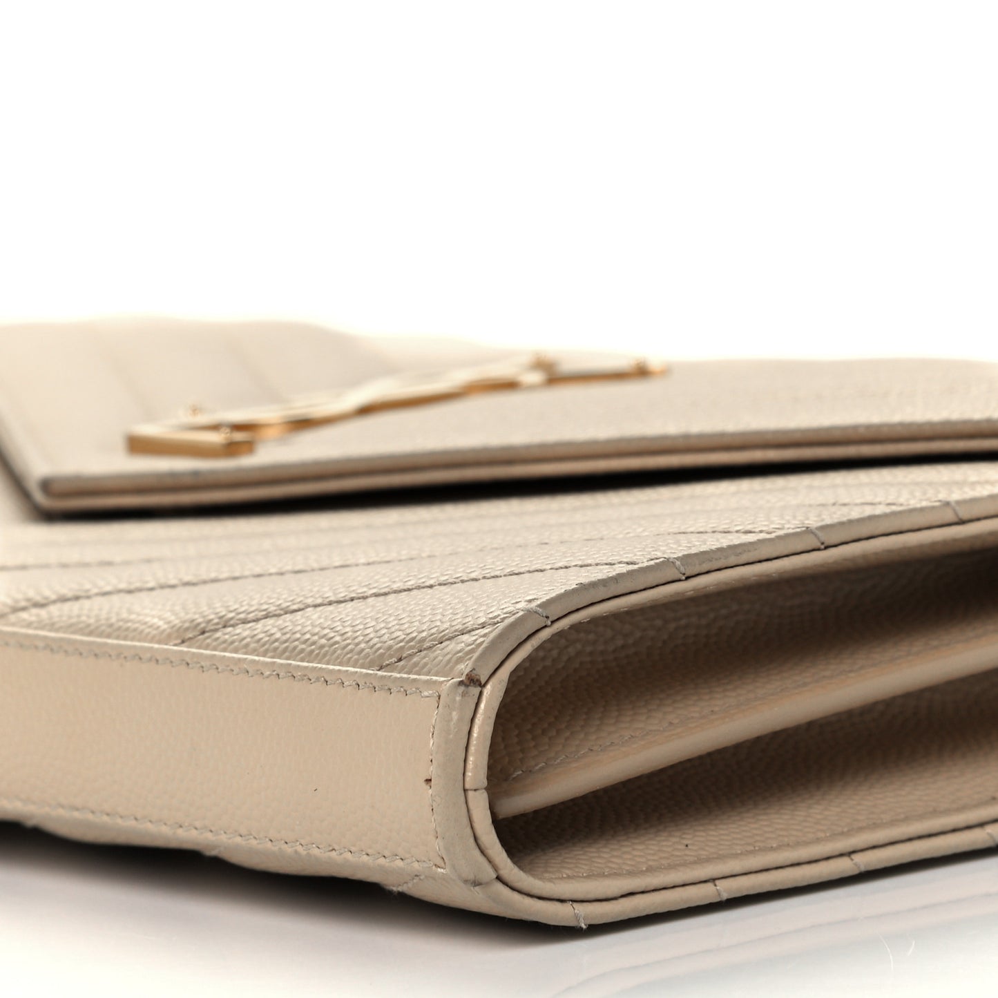Grain De Poudre Matelasse Chevron Monogram Chain Wallet Nude Powder