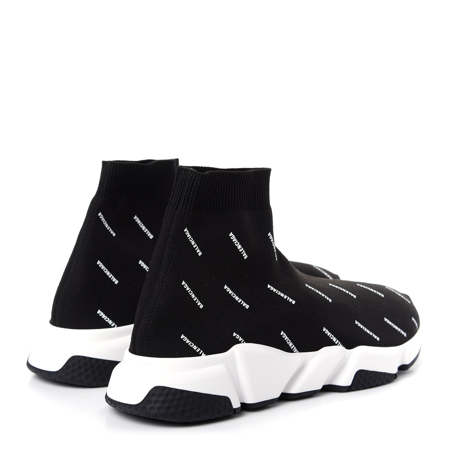 Neoprene Knit Allover Logo Bi-Color Sole Mens Speed Sneakers 43 Black White