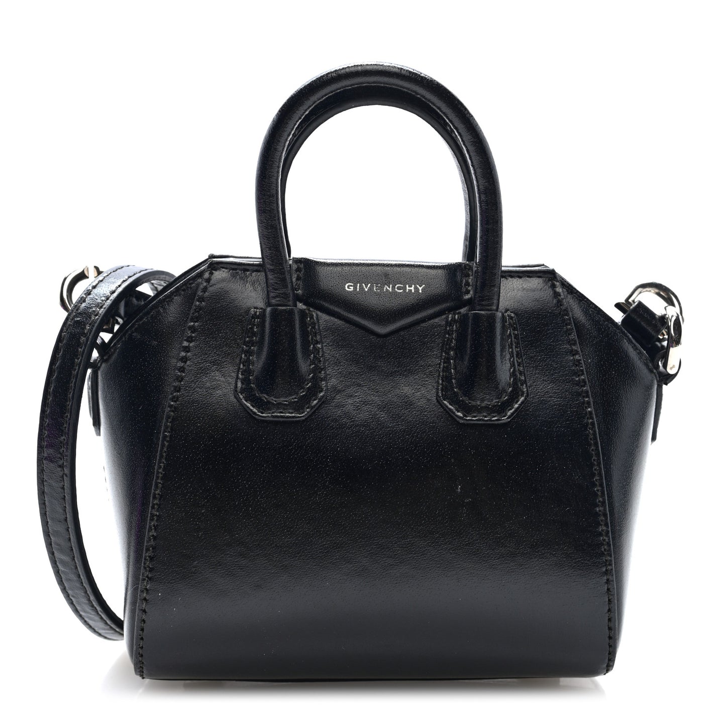Shiny Lord Calfskin Micro Antigona Black