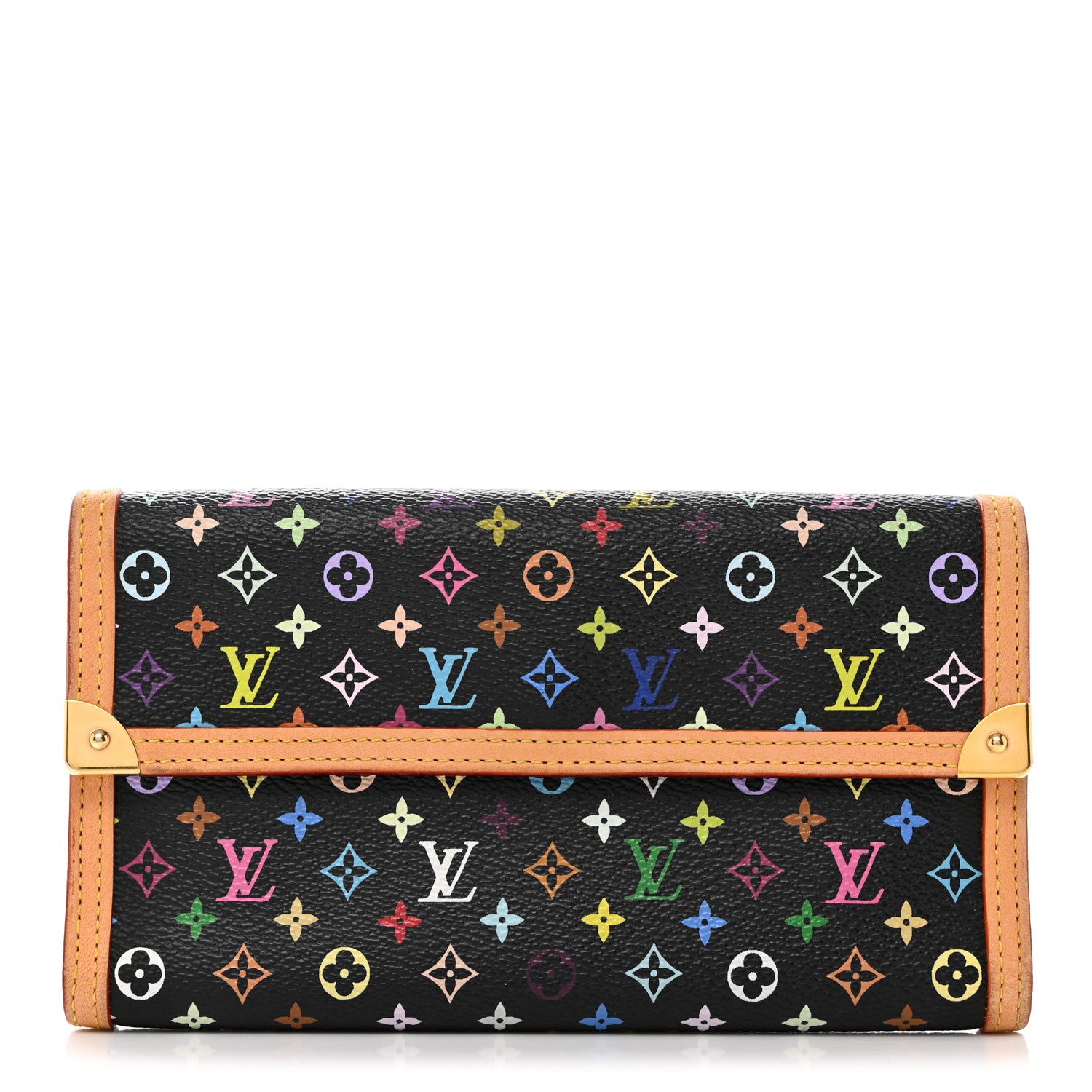 Louis Vuitton Monogram Multicolor Porte Tresor International Wallet Black 1 of 8