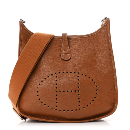 Hermes Taurillon Clemence EVELYNE III PM Gold 1 of 12