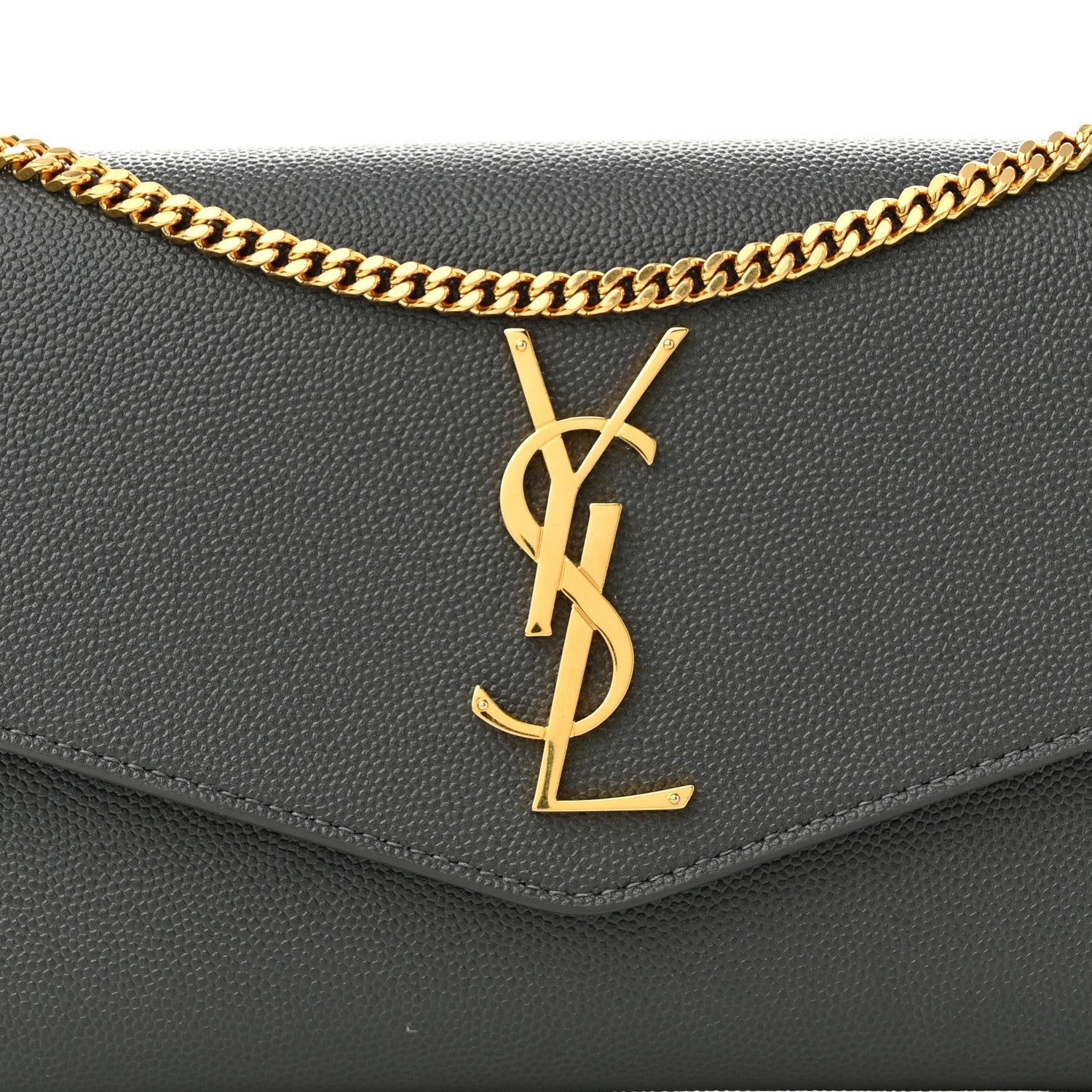 Saint Laurent Grain De Poudre Uptown Chain Wallet Storm 9 of 11