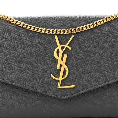 Saint Laurent Grain De Poudre Uptown Chain Wallet Storm 9 of 11
