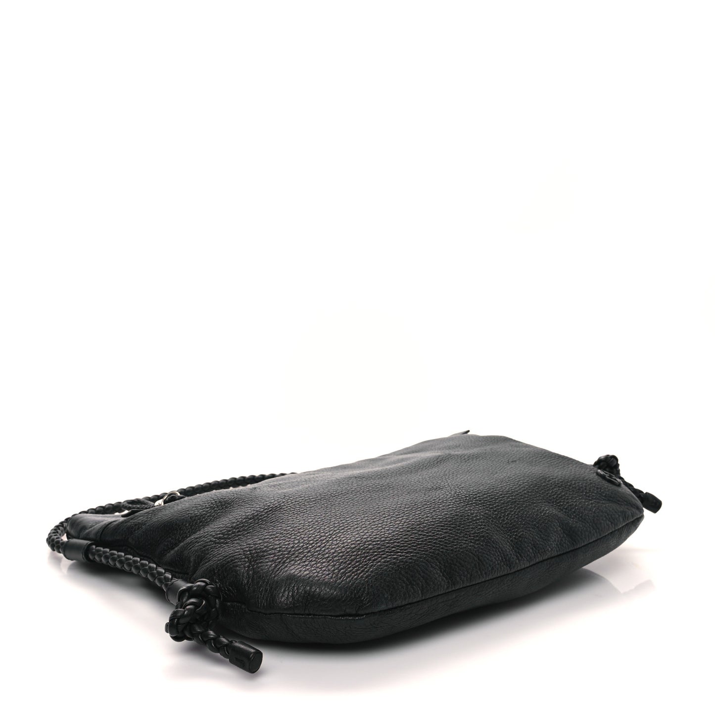 Deerskin Interlocking G Braided Messenger Bag Black