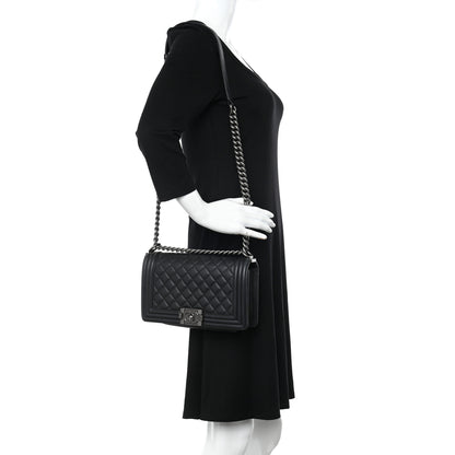 Chanel Calfskin Quilted Medium Boy Flap Black 2 of 12