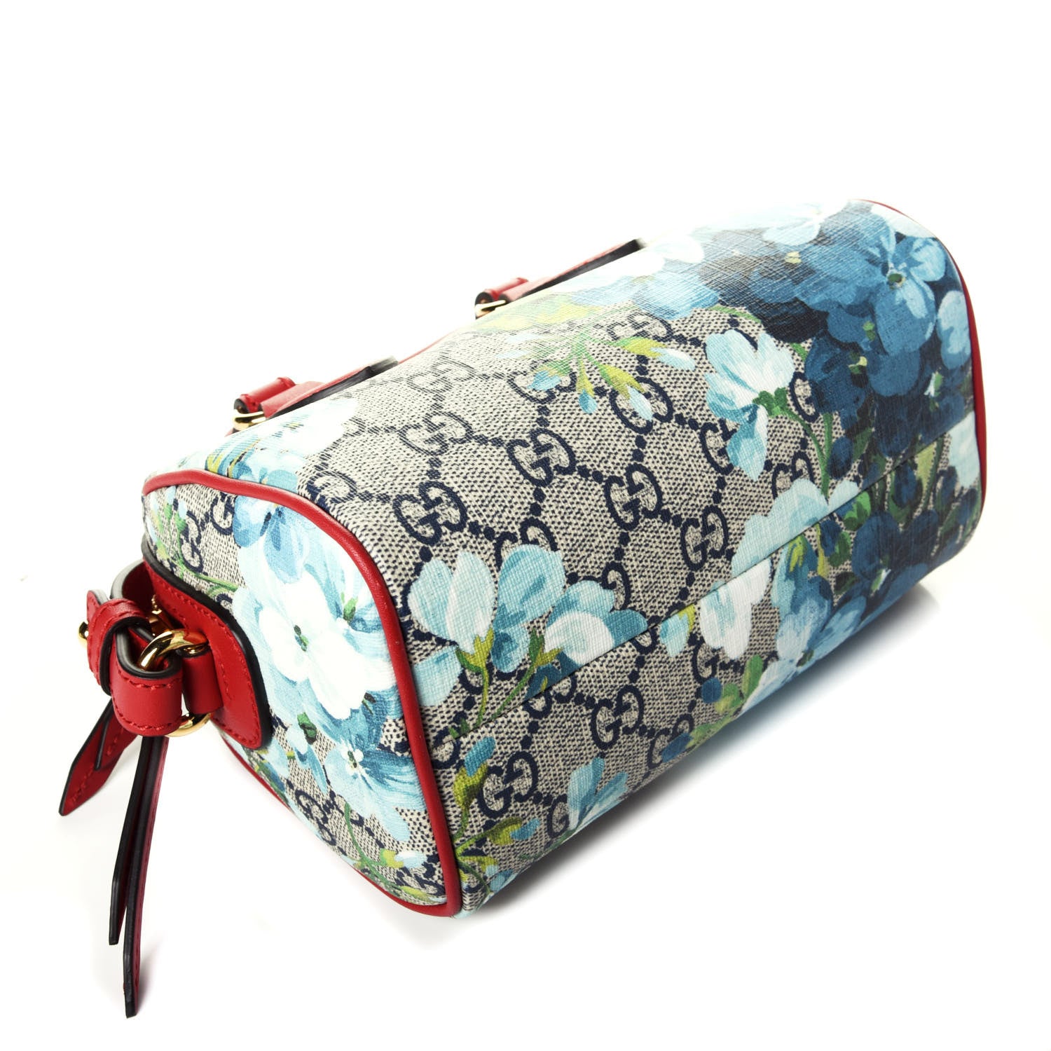 Gucci GG Supreme Monogram Blooms Mini Boston Navy Blue Hibiscus 4 of 9