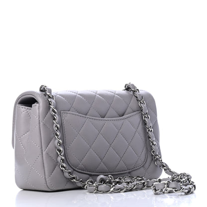 Chanel Lambskin Quilted Mini Rectangular Flap Grey 2 of 4