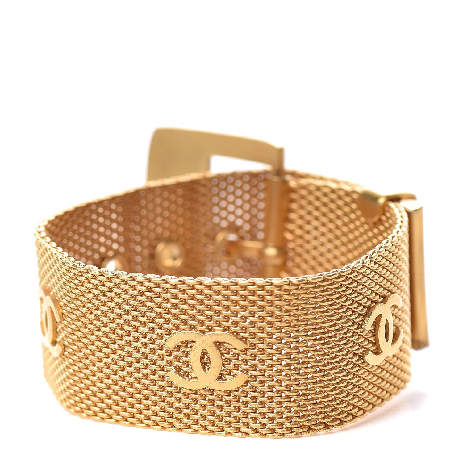 Chanel Metal Mesh Bracelet Gold 3 of 4
