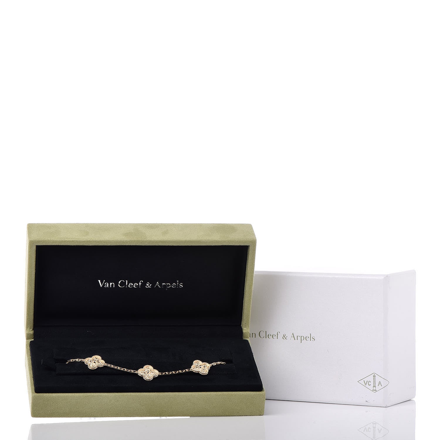 Van Cleef & Arpels 18K Yellow Gold 5 Motifs Vintage Alhambra Bracelet 5 of 5
