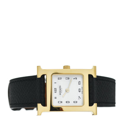 Hermes Stainless Steel Epsom 21mm Heure H Hour Quartz Watch Noir 2 of 5
