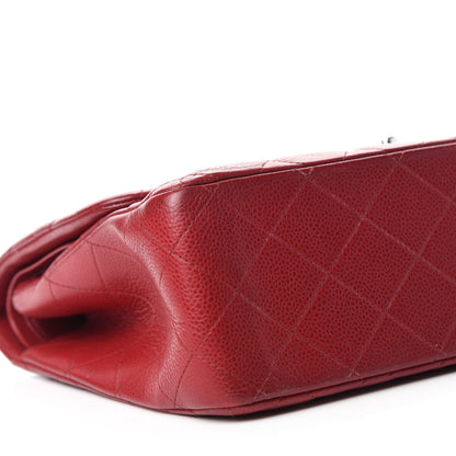 Chanel Caviar Quilted Jumbo Double Flap Dark Red 6 of 13