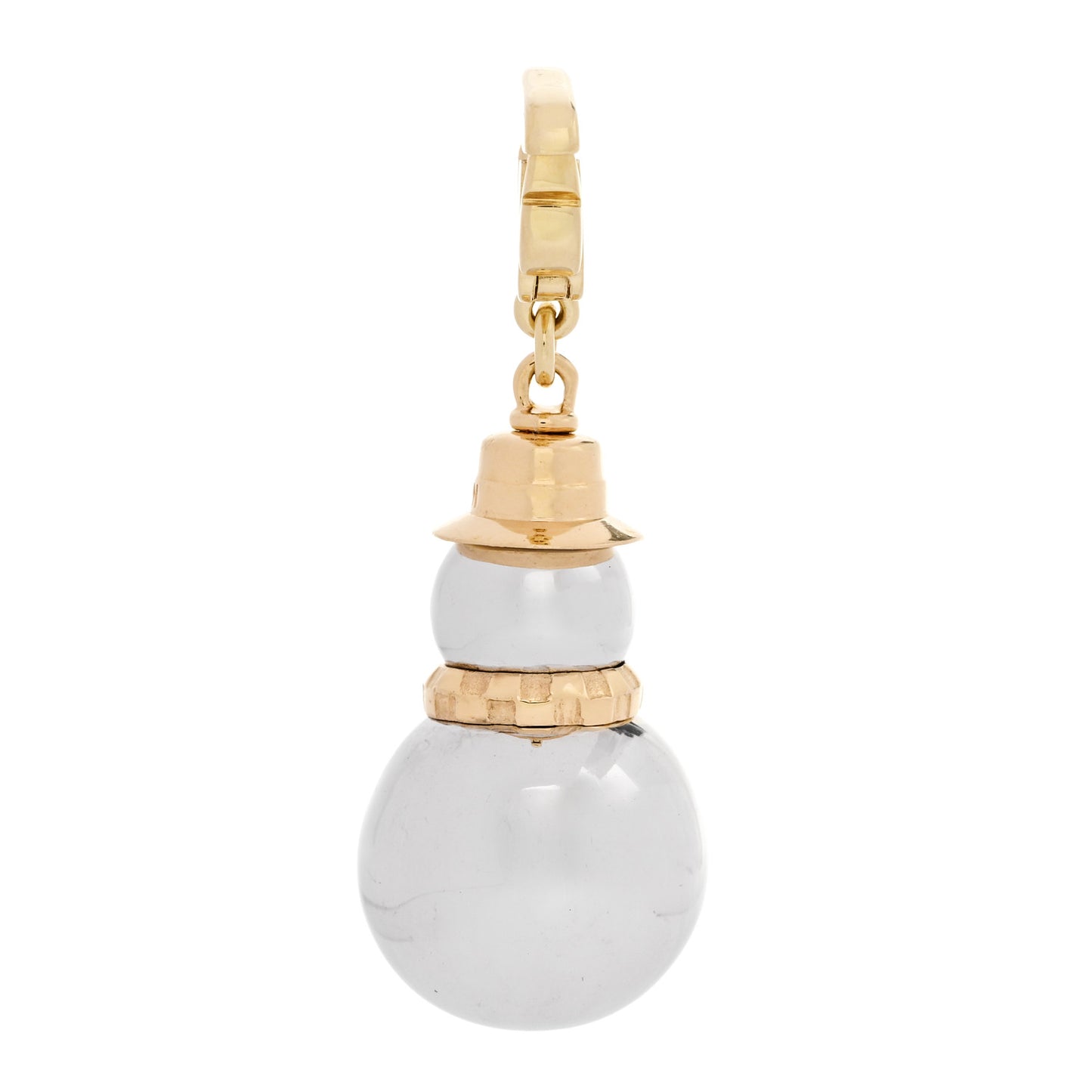 18K Yellow Pink White Gold Black Onyx Snowman Charm Pendant